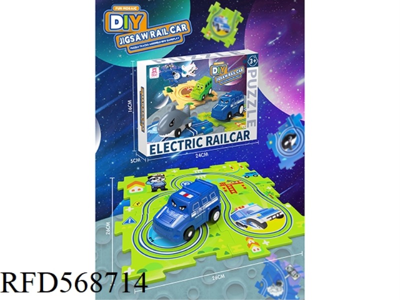 DIY ELECTRIC PUZZLE TRACK CAR (BLACK CAT SHERIFF)