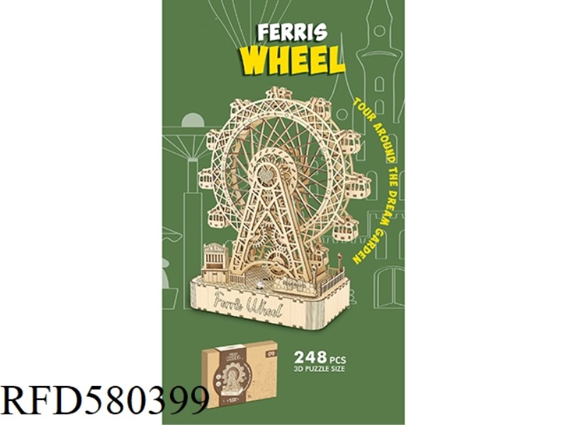 3D WOODEN JIGSAW FERRIS WHEEL