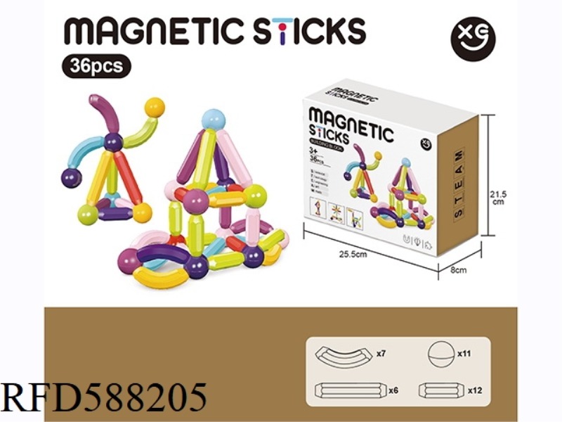 EARLY EDUCATION MAGNETIC BUILDING BLOCKS 36PCS