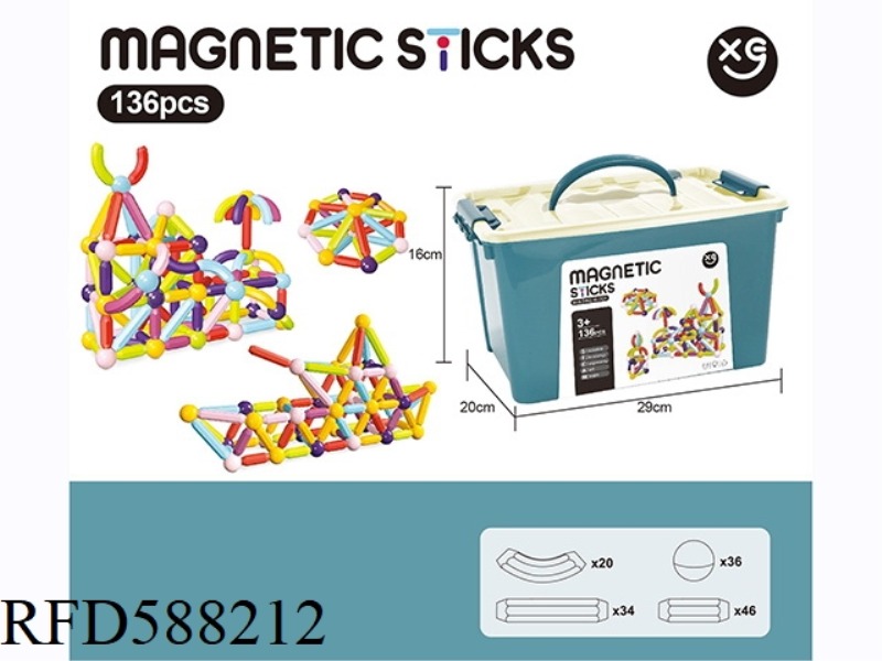 EARLY EDUCATION MAGNETIC BUILDING BLOCKS 136PCS