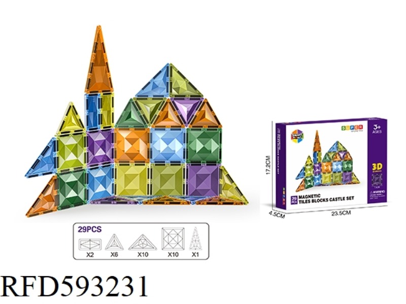 7.5CM DRILLING SURFACE 3D MAGNETIC SHEET -29PCS