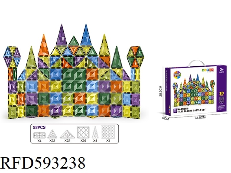 7.5CM DRILLING SURFACE 3D MAGNETIC SHEET -93PCS