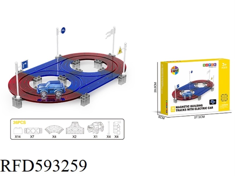 ELECTRIC TRACK MAGNETIC SHEET -36PCS