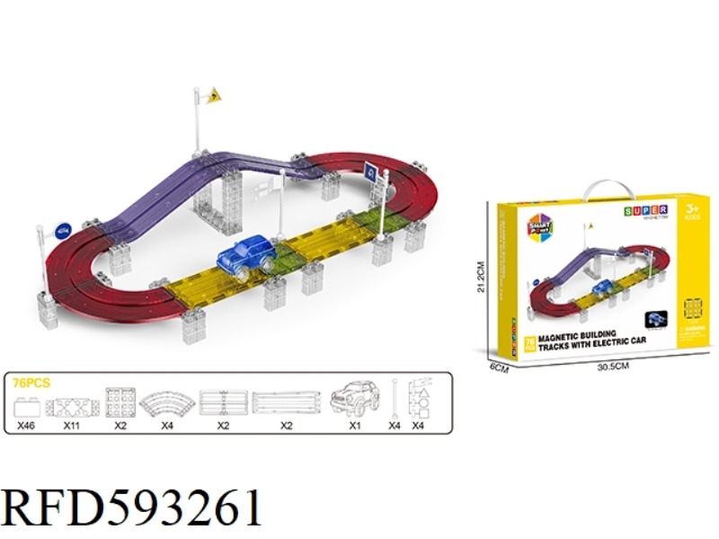 ELECTRIC TRACK MAGNETIC SHEET -76PCS