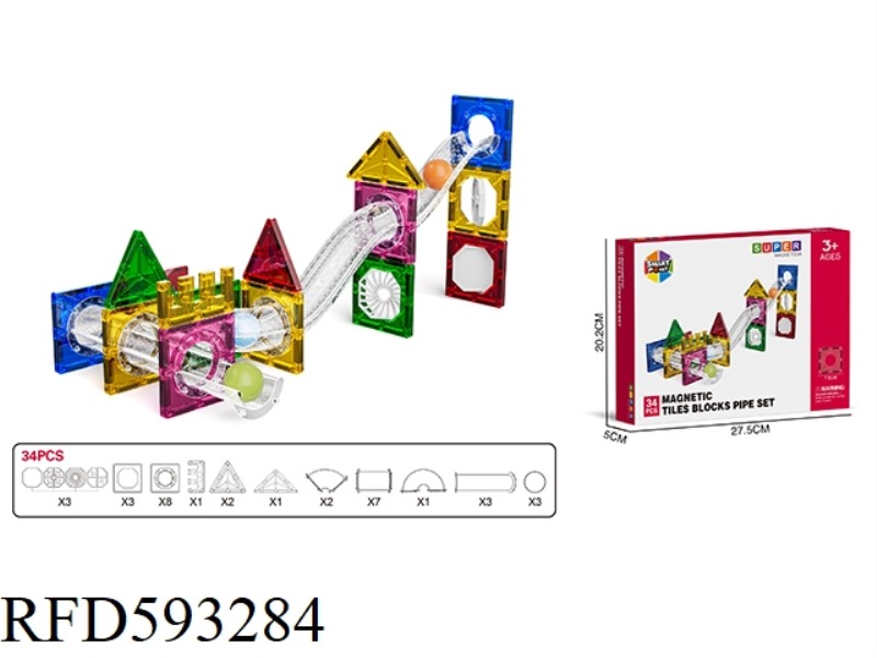 PATTERN 7.5CM PIPELINE MAGNETIC SHEET -34PCS