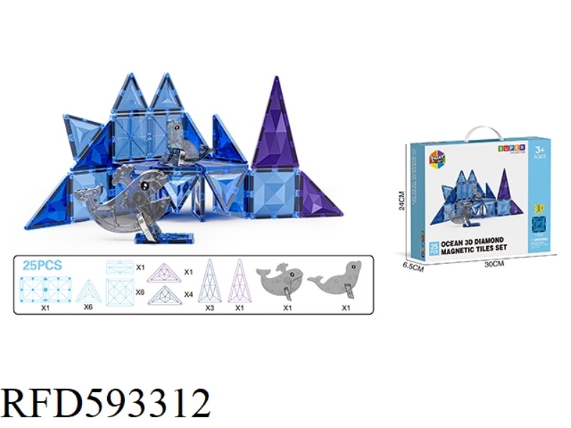 3D DRILLING SURFACE ICE AND SNOW OCEAN SERIES MAGNETIC SHEET -25PCS