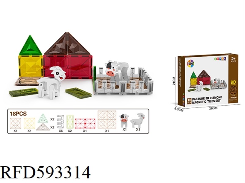 3D DRILLING FARM SERIES MAGNETIC SHEET -18PCS