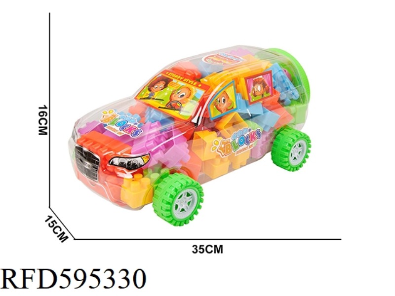 BUILDING BLOCKS HUMMER (GREEN WHEELS)76PCS