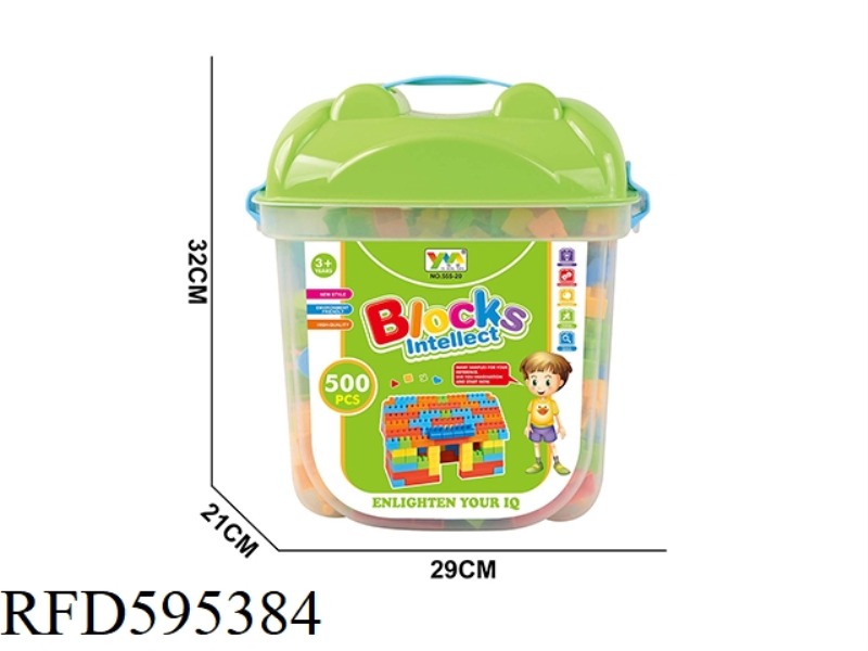 BUILDING BLOCKS SQUARE DRUM 500PCS