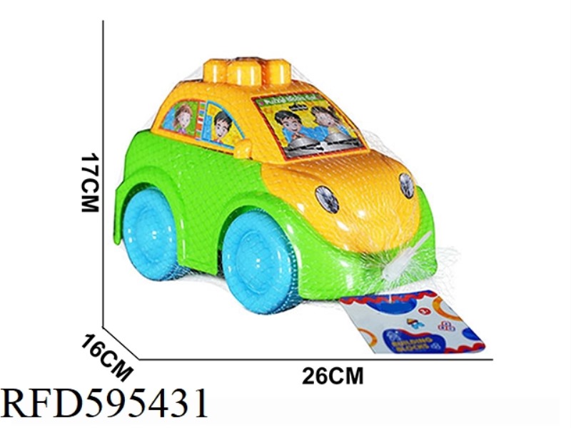 CARTOON BUILDING BLOCK CAR 10PCS