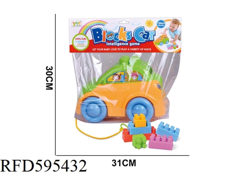 CARTOON BUILDING BLOCK CAR 10PCS