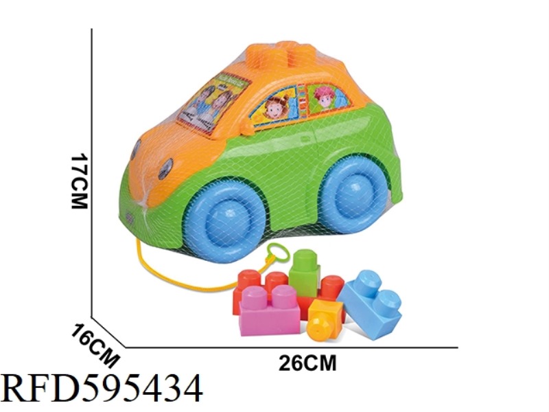 CARTOON BUILDING BLOCK CAR 5PCS