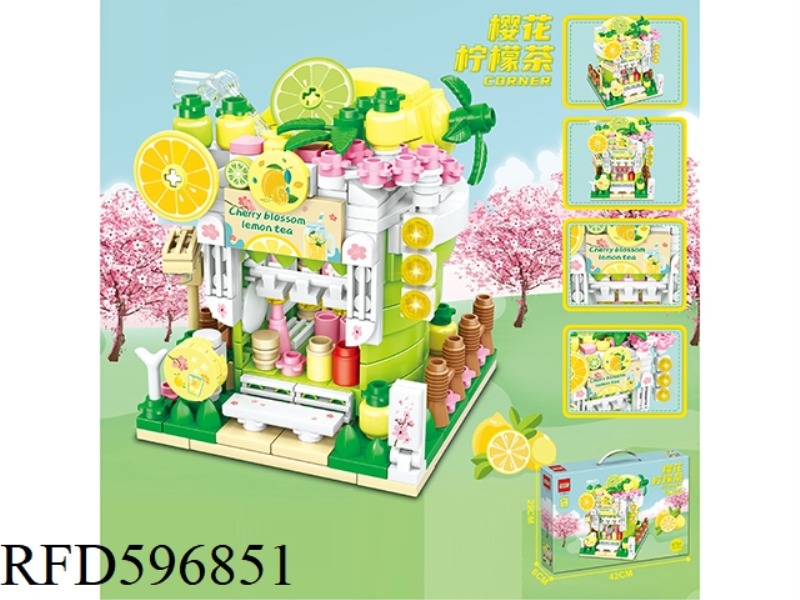 476+PCS NEW GIRLS EXQUISITE STREET SCENE CHERRY BLOSSOM LEMON TEA ASSEMBLED BUILDING BLOCKS