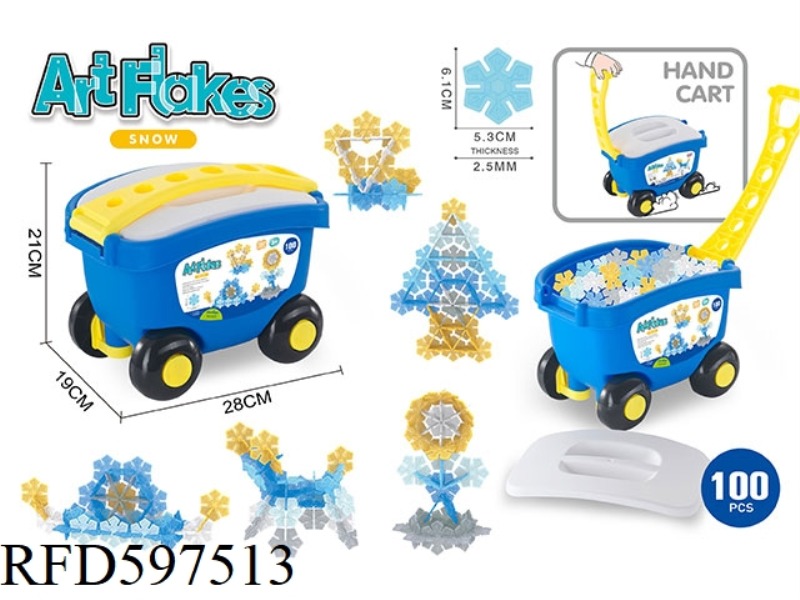 PUZZLE PUZZLE SNOWFLAKE BUILDING BLOCKS (100PCS)