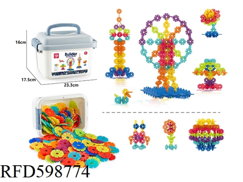 SNOWFLAKE 280 PIECES (LARGE) LARGE STORAGE BUCKET