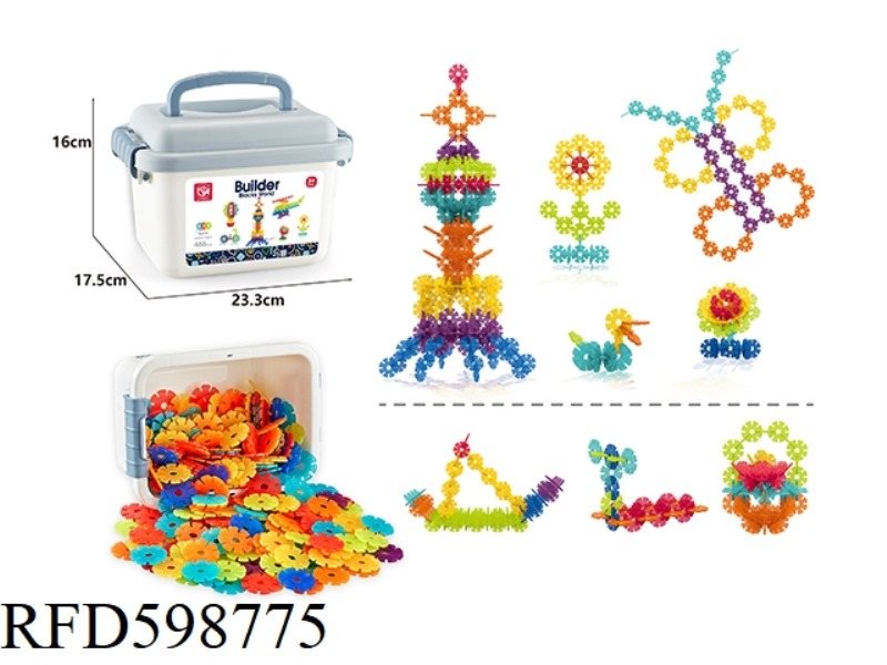 SNOW FLAKE 460 PIECES (MEDIUM) LARGE STORAGE BUCKET
