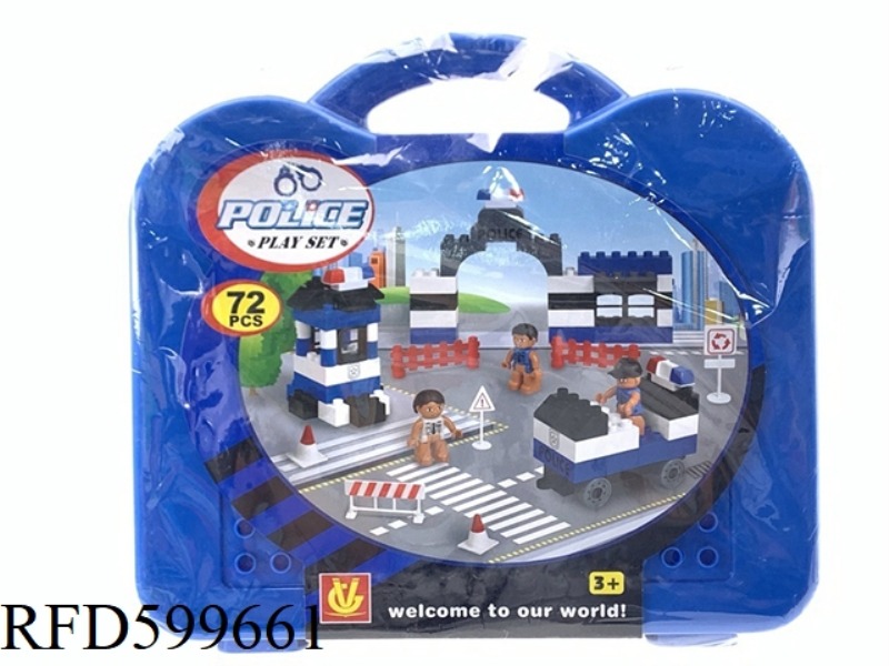 POLICE SCENE COMBINATION BUILDING BLOCKS 72PCS