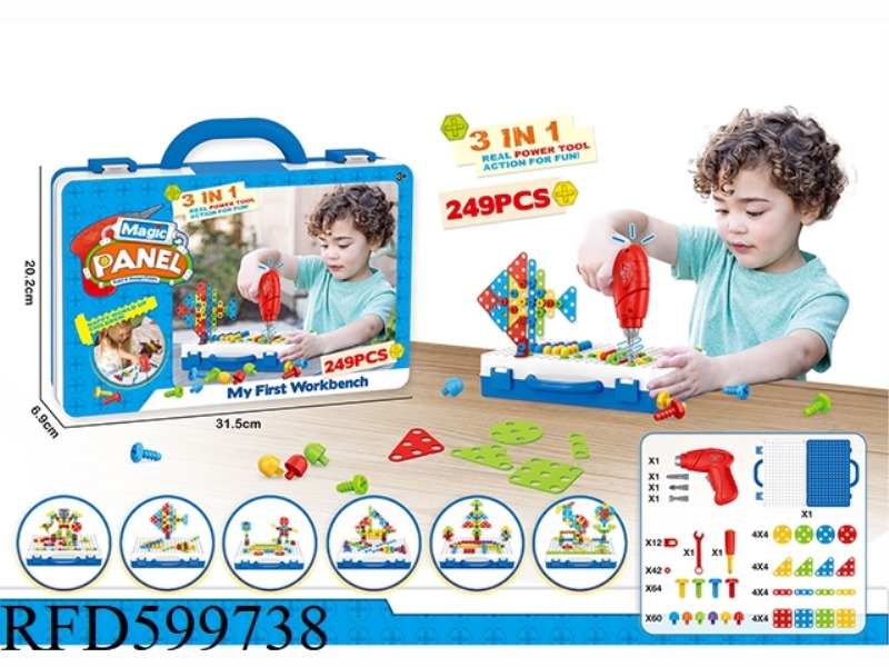 ELECTRIC CREATIVE ASSEMBLY BLOCKS 249PCS