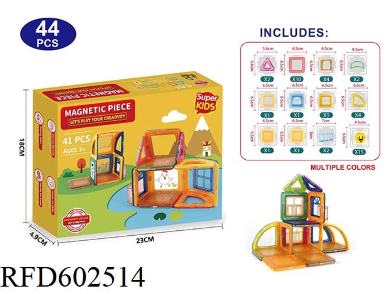 TRANSPARENT MAGNETIC BLOCK SET 41PCS
