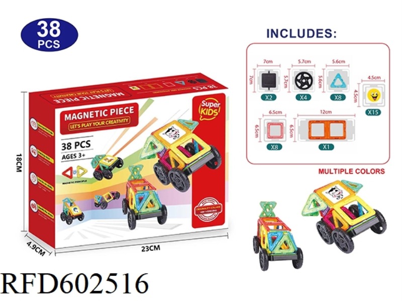 TRANSPARENT MAGNETIC BLOCK SET 38PCS