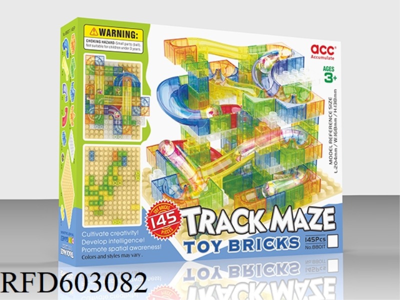 DIY PUZZLE TRACK MAZE BALL BUILDING BLOCKS 145PCS