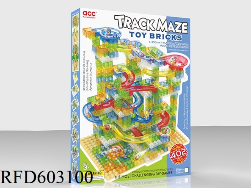 DIY PUZZLE TRACK MAZE BALL BUILDING BLOCKS 402PCS