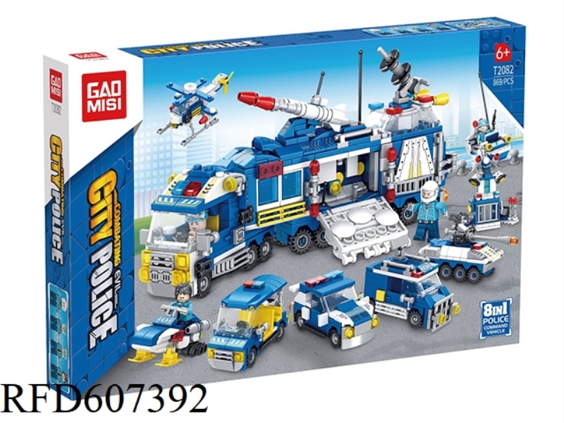 8-IN-1 CITY POLICE COMMAND VEHICLE (896+PCS)