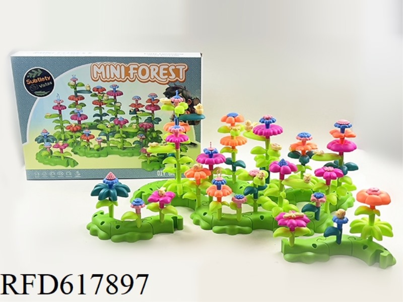 DIY BUILDING BLOCKS AND FLOWERS (132PCS)