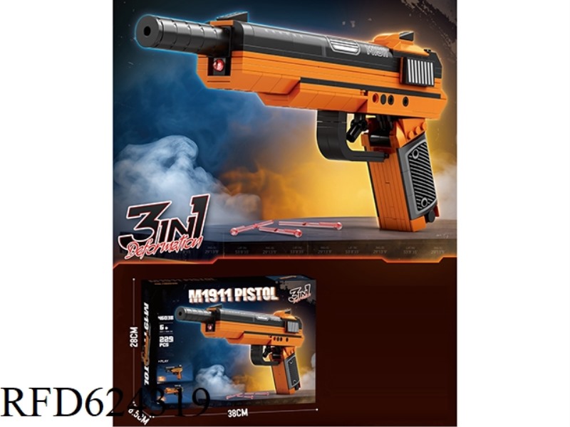 DIY ASSEMBLING BLOCKS M1911 PISTOL 229PCS