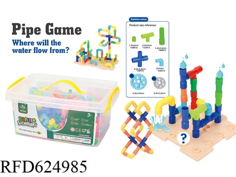 WATER PIPE ASSEMBLY BLOCKS WITH WHEEL BASE PLATE 310PCS