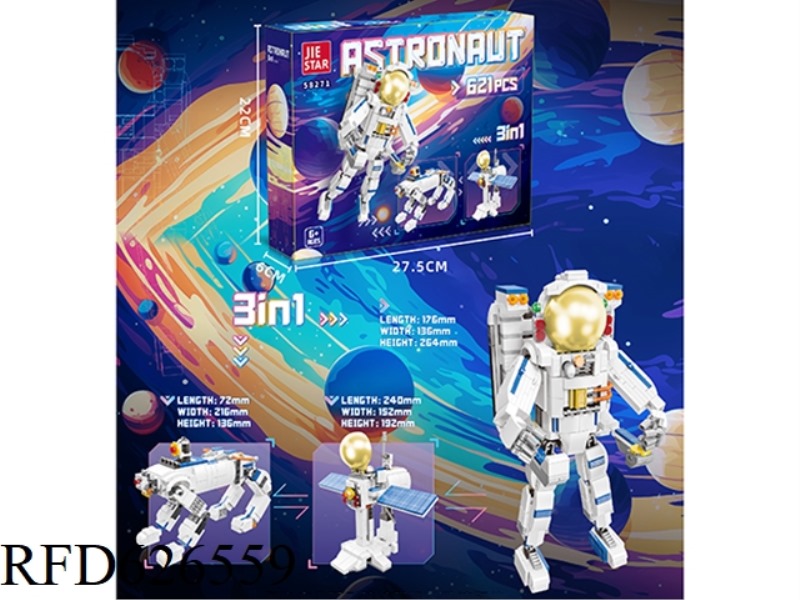621PCS ASTRONAUT 3-IN-1 SPACE BUILDING BLOCKS