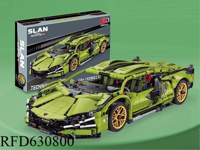 1:14 BUILDING BLOCKS TECHNOLOGY CAR SMALL GREEN COW 1280PCS