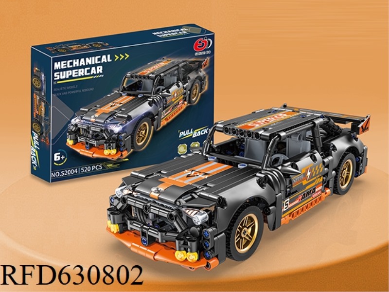 1:18 BUILDING BLOCK PULAI TECHNOLOGY CAR BLACK HORSE SUPER RUN 520PCS