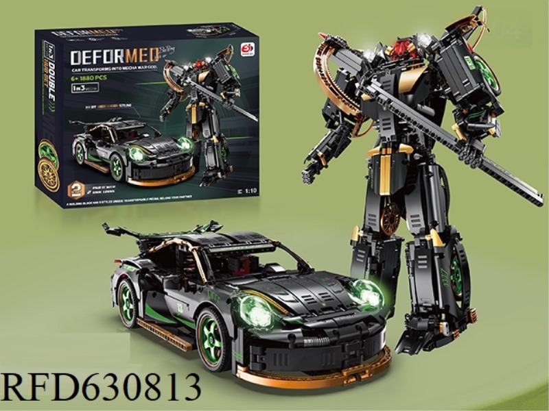 1:10 BLACK GOLD PORSCHE FROG KING 911 (2 IN 1) 1880PCS