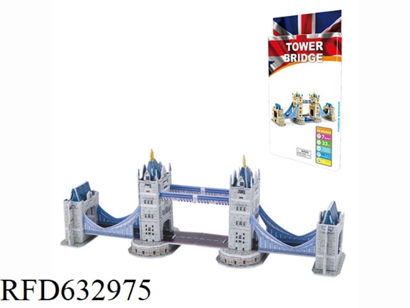 3D PUZZLE OF TOWER BRIDGE IN LONDON, 33 PIECES