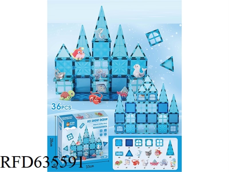 OCEAN KINGDOM EDUCATIONAL COLOR WINDOW MAGNETIC SHEET 36PCS