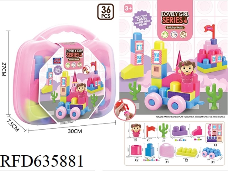 HANDHELD BOX GIRL BUILDING BLOCKS (36PCS)