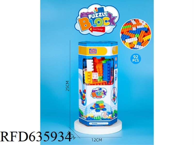 6-CORNER BOX BUILDING BLOCKS (ABOUT 92PCS, 380G, MALE)