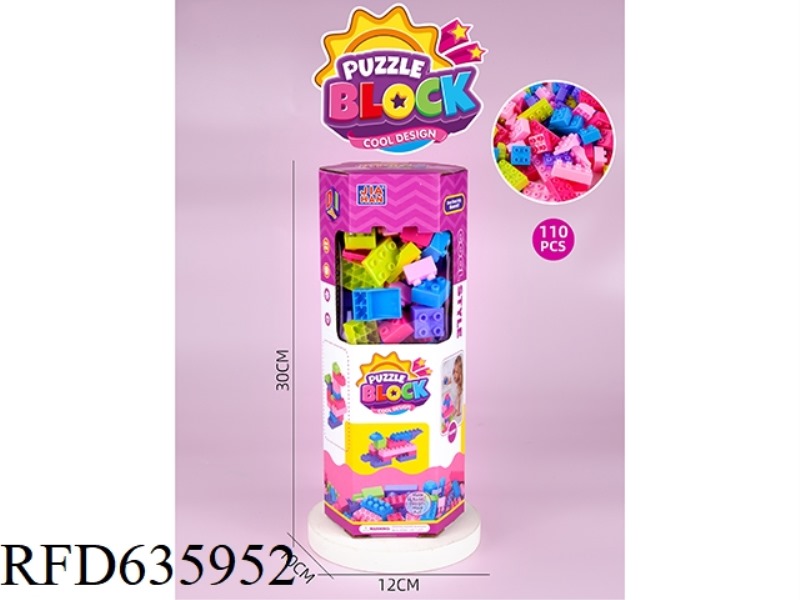 6-CORNER BOX PUZZLE BUILDING BLOCKS (ABOUT 110PCS,390, FEMALE)