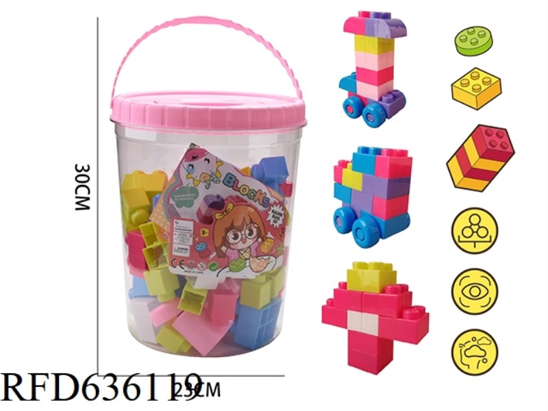 WOMEN'S LARGE PARTICLE BUILDING BLOCKS (ABOUT 860 GRAMS, 66PCS)