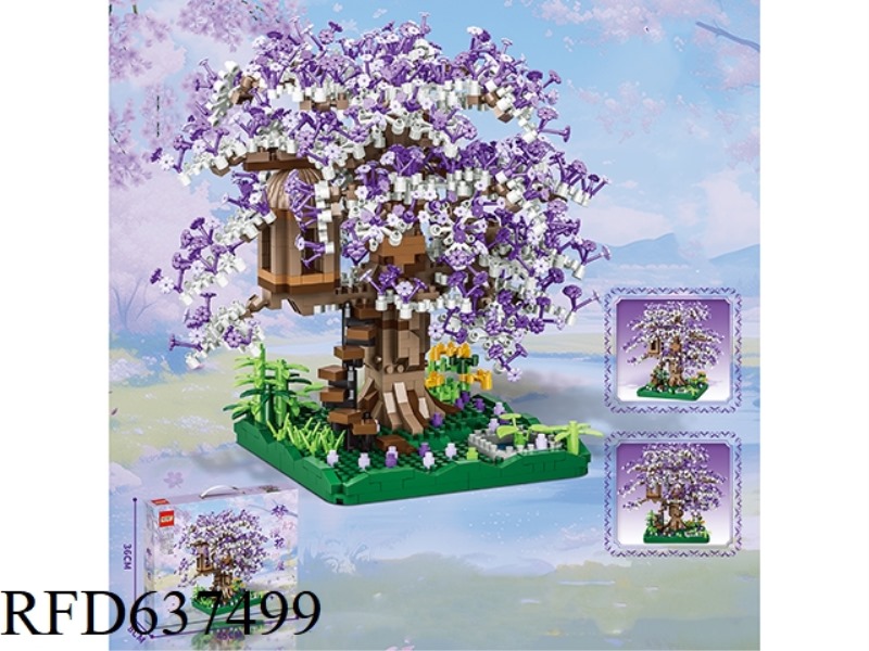 2000+PCS NEW MICRO DRILL PARTICLE THREE MIXED CHERRY TREE HOUSE BUILDING BLOCKS