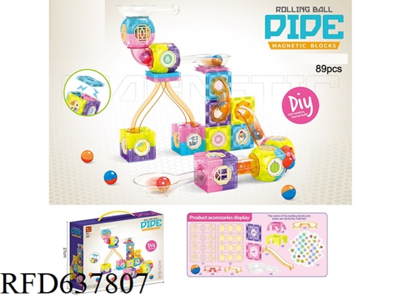 TRANSPARENT 3-IN-1 BLOCK MAGNETIC 89PCS