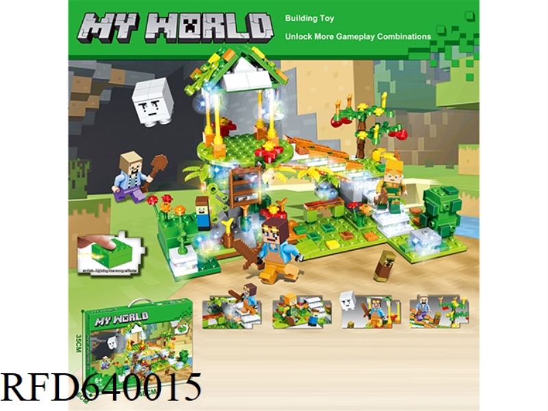 556+PCS NEW FOREST TREE HOUSE WITH COLORFUL FLASH FUNCTION