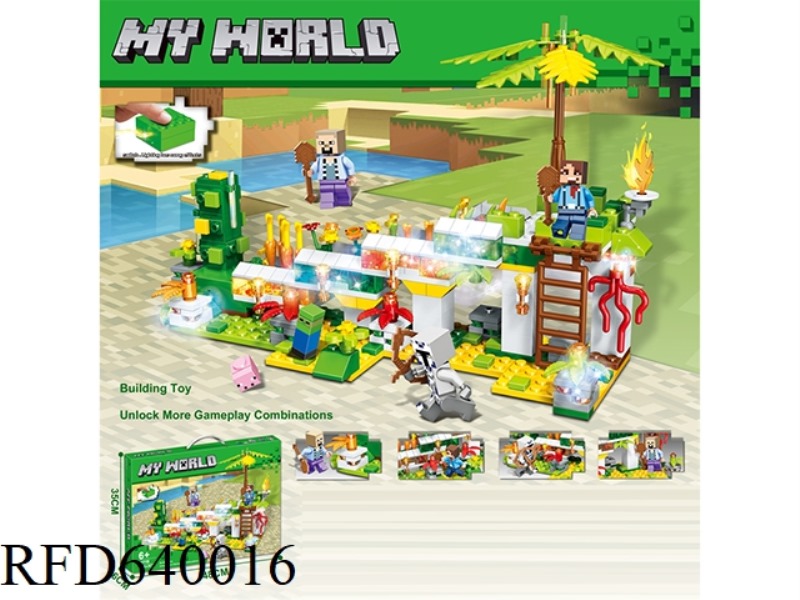 568+PCS NEW ASSEMBLED BUILDING BLOCKS NIGHT FARM WITH COLORFUL FLASH FUNCTION