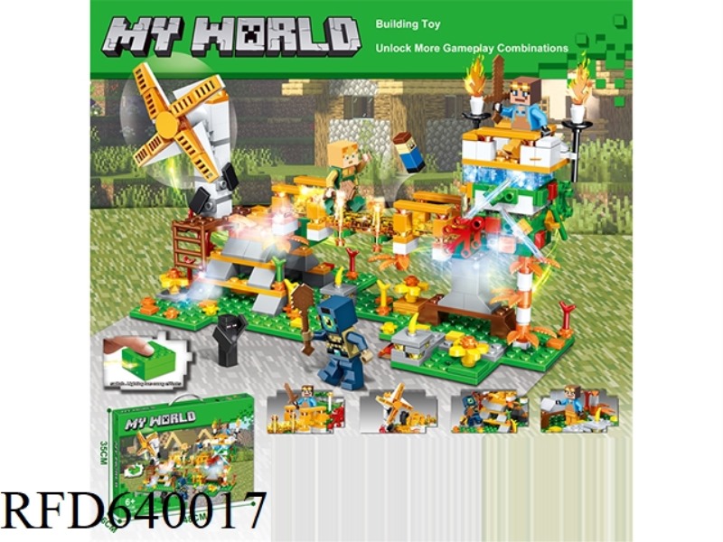 559+PCS NEW FARM ADVENTURE BELT WITH COLORFUL FLASH FUNCTION OF ASSEMBLED BUILDING BLOCKS