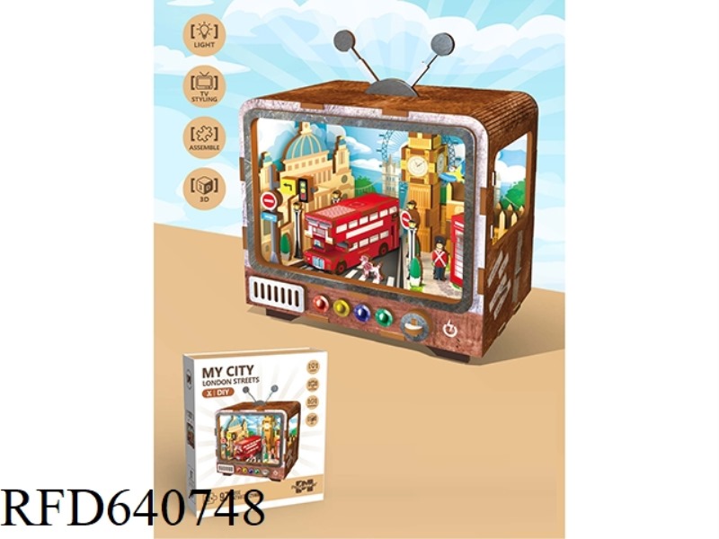 WOODEN TV BUILDING JIGSAW PUZZLE 97PCS