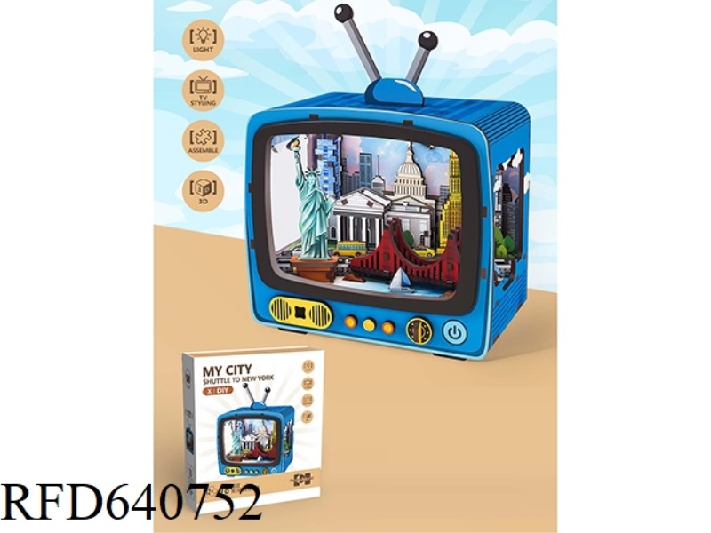 WOODEN TV BUILDING JIGSAW PUZZLE 78PCS