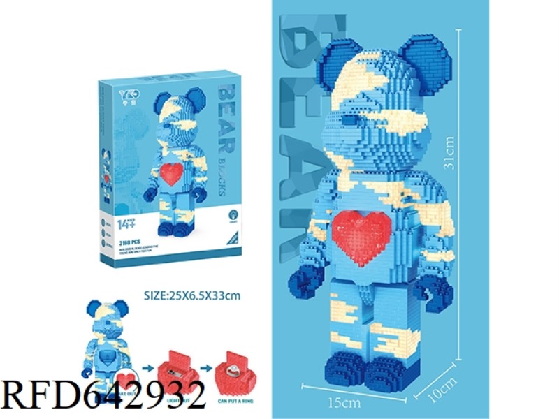 WHITE VIOLENT BEAR 2 LIGHTS+LOVE ON (3168PCS)