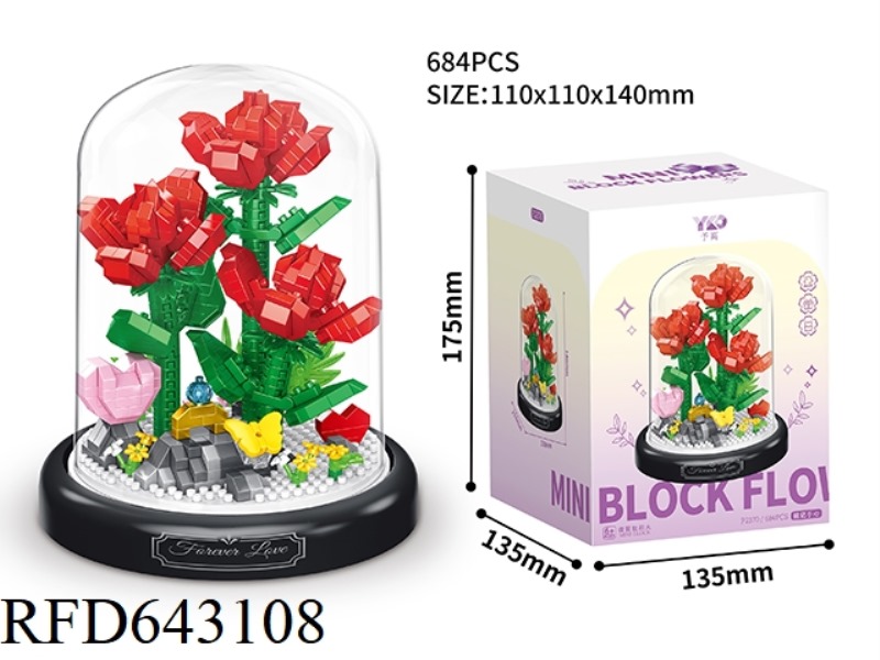 KEEP IN MIND THAT SPRING ROSES (WITH TRANSPARENT COVER+BLACK BASE) 684PCS