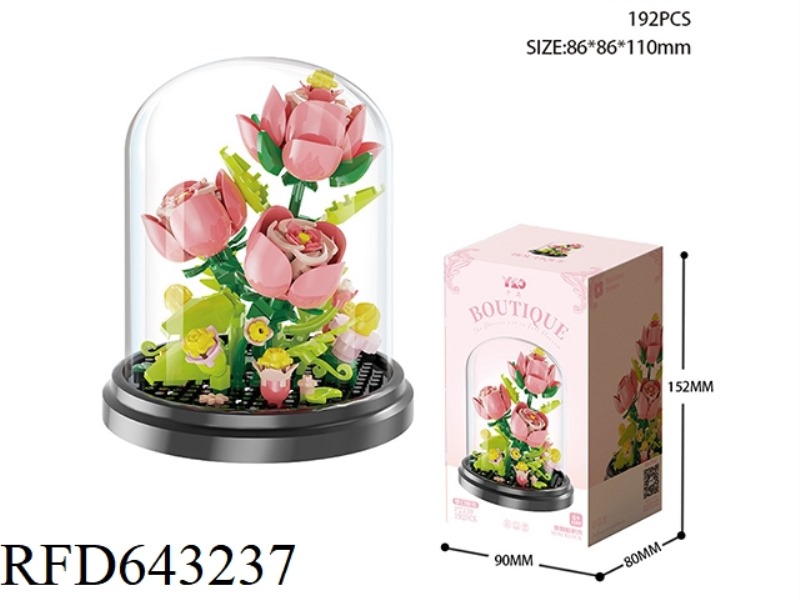DREAM PINK FLOWER (WITH TRANSPARENT COVER+BLACK BASE) 192PCS